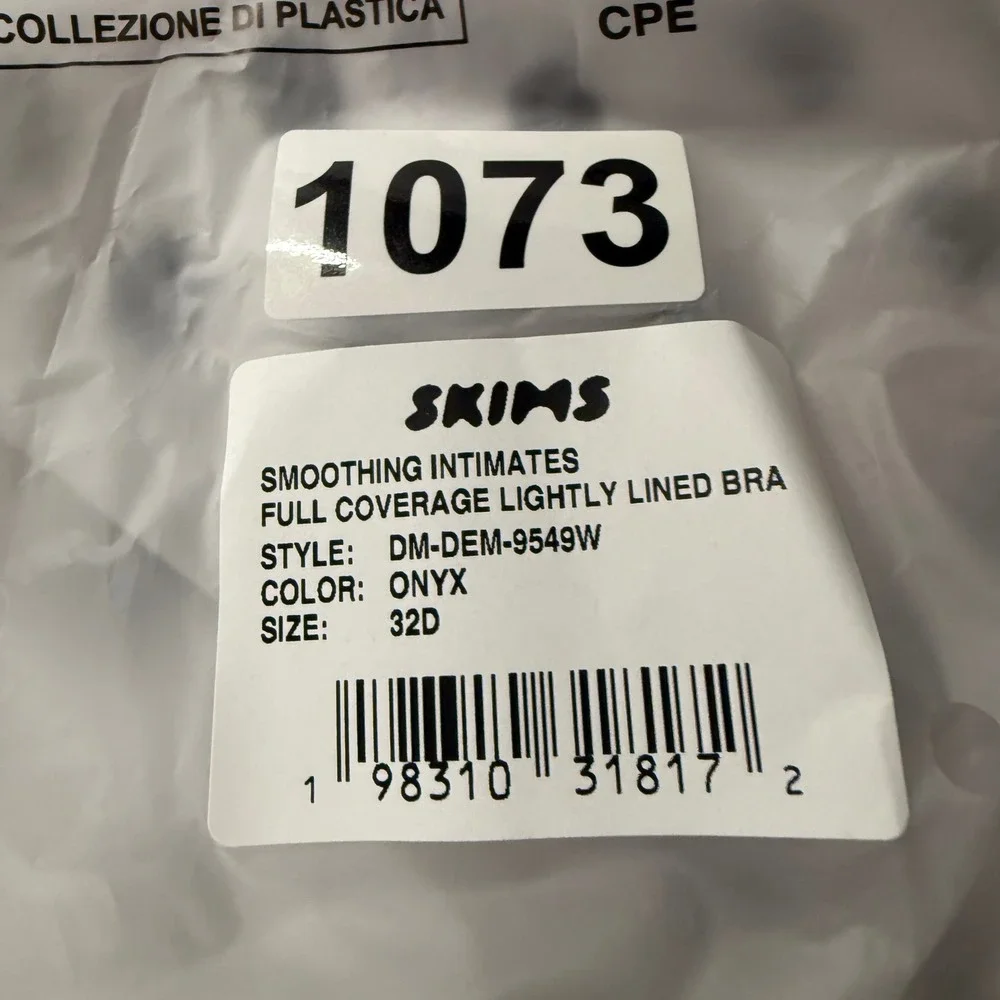 SKIMS Smoothing Intimates Full Coverage Lightly Lined Bra Onyx 32D DM‎ DEM 9549W - Picture 7 of 7